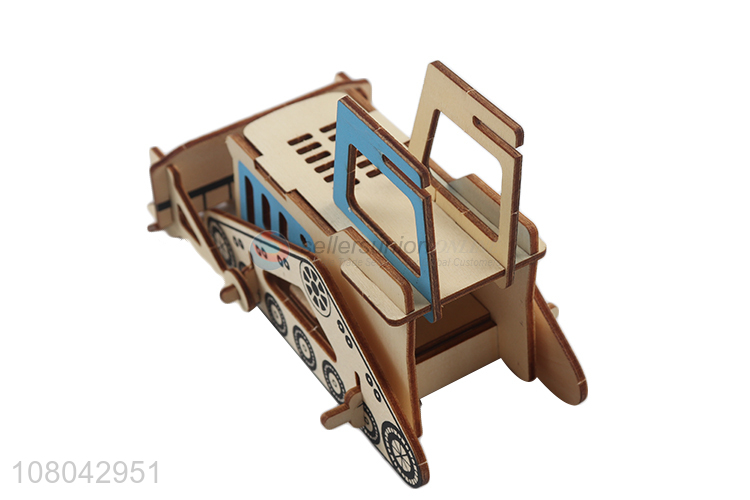 High quality 3D wooden bulldozer puzzle for adults and children