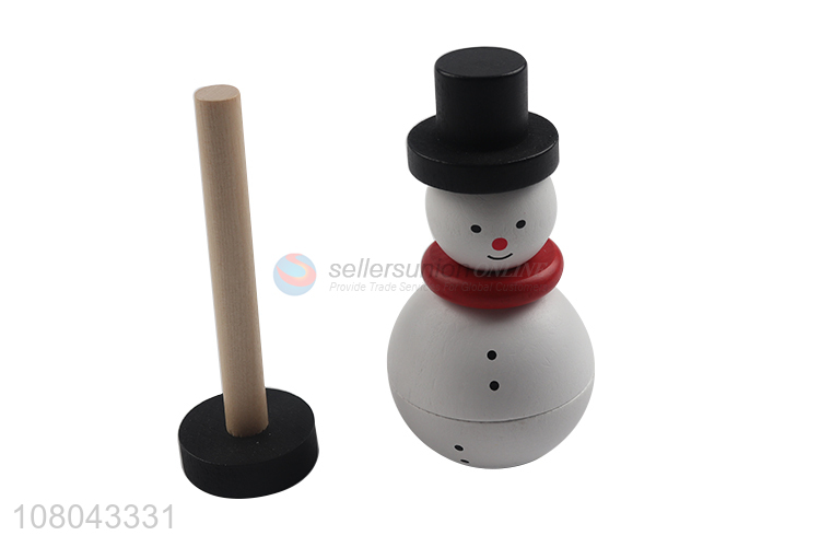 China supplier wooden snowman doll kids educational wooden toy