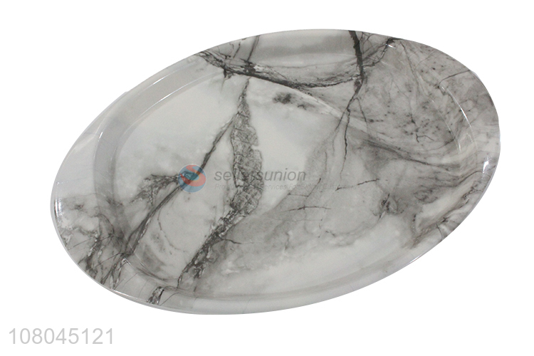 Custom Oval Marbling Melamine Tray Modern Serving Tray