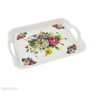 Fashion Printing Melamine Tray Serving Tray With Handle