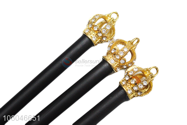 Fashion design 60 pieces blackwood pencils writing pencil with gem crown