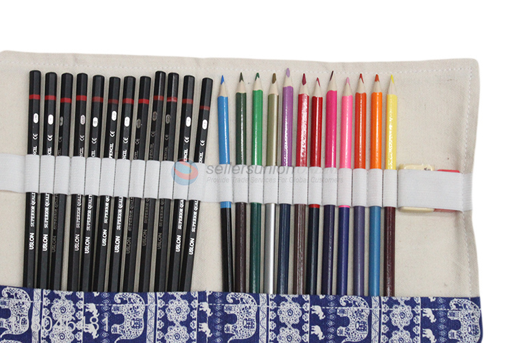 New arrival 24 pieces wooden pecils set colored pencils sketch pencils