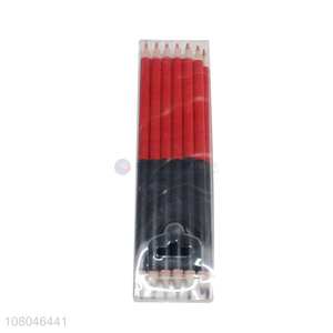 China factory 12 pieces double tip dual colored pencil wooden colors