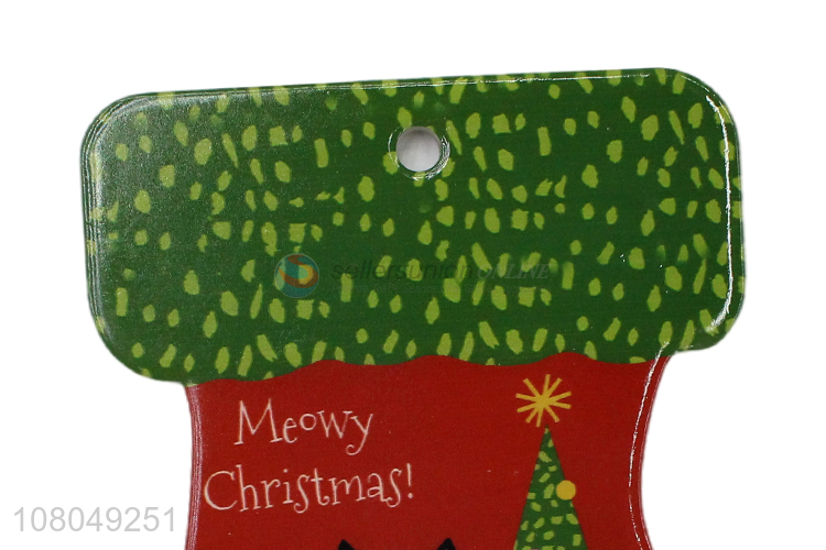 Newest Christmas Stocking Shape Pot Pad Ceramic Placemat