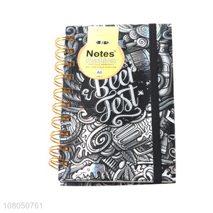 Good price black fashion printed student note book wholesale