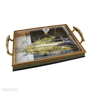 Custom Restaurant Hotel Serving Tray Decorative Tray With Handle