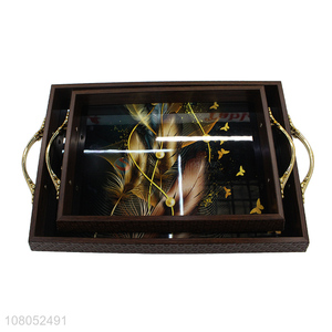 Hot Selling Decorative Trays Wooden Serving Trays Set