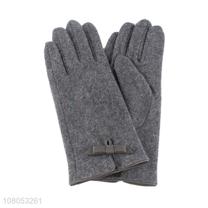 Factory wholesale gray portable cycling warm gloves for ladies