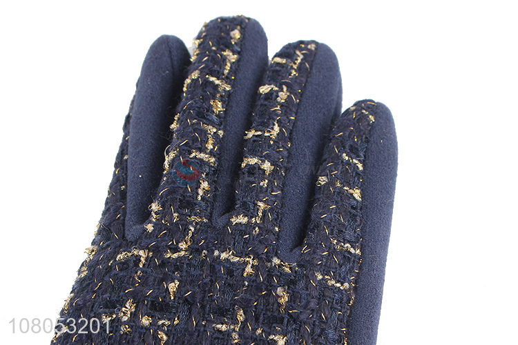 New arrival blue fashion gloves ladies outdoor gloves