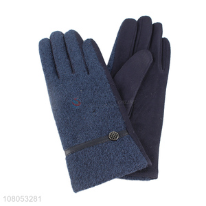 Fashion style ladies fleece lined gloves winter cycling gloves