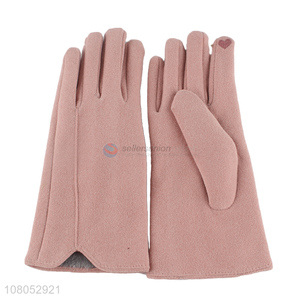 Wholesale pink ladies windproof gloves creative touch screen gloves