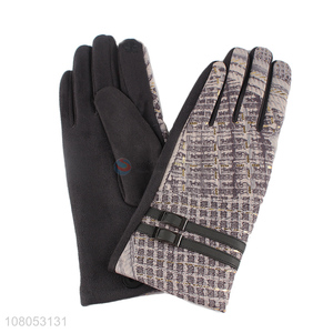 Factory wholesale fashion ladies fleece lined gloves for winter