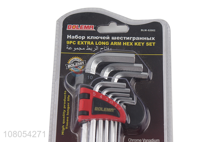 Good quality professional 9pcs hex key wrench set allen wrench set