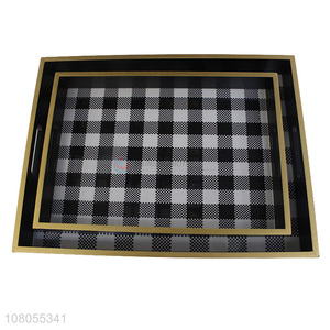 High quality plaid pattern food serving tray for sale
