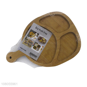 New arrival household wooden dry fruit tray with handle