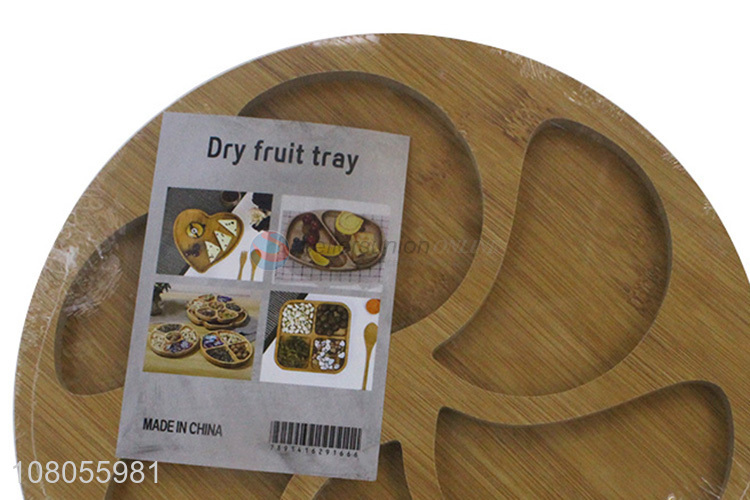 High quality round wooden household dry fruit tray