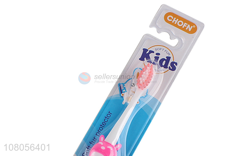 Low price pink plastic children toothbrush wholesale