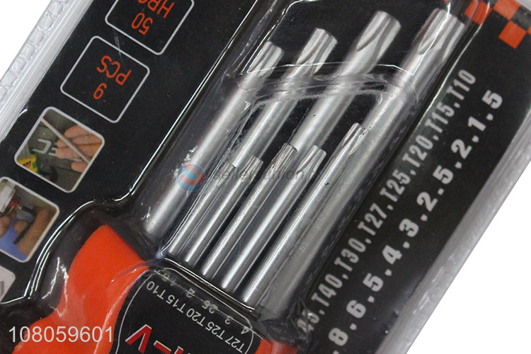 Good quality 9 pieces star head hex key wrench set cr-v hex keys