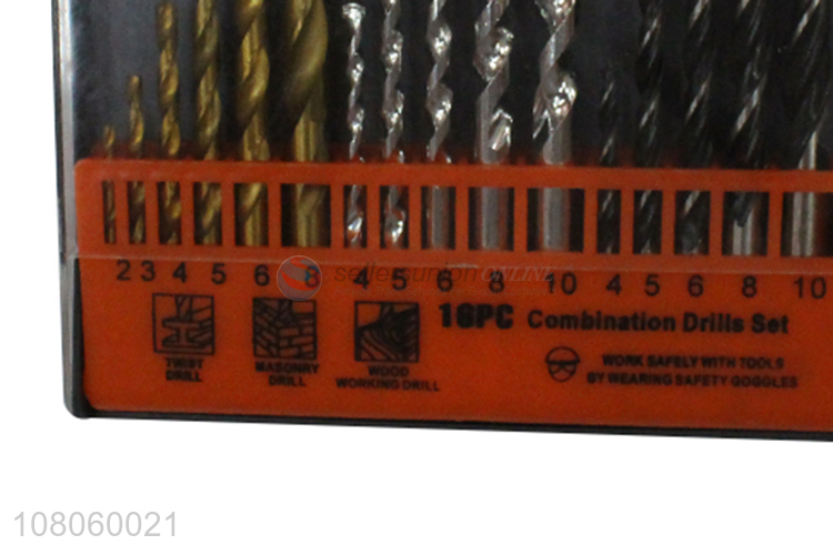 High quality 16 pieces combination drill bit set for steel aluminum