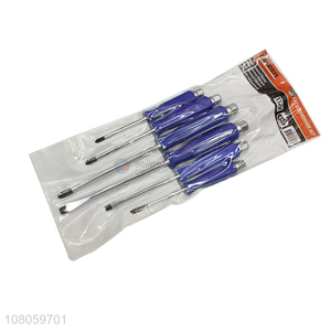 Good quality professional 6 pieces cr-v screwdrivers set with blue handle