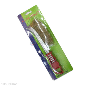 Factory direct sale brass coated steel knife brush with plastic handle