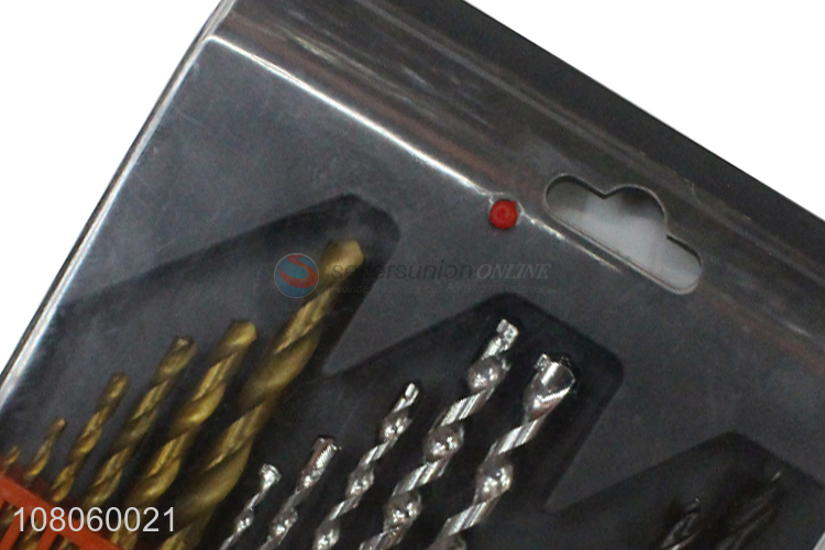 High quality 16 pieces combination drill bit set for steel aluminum