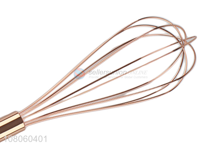 Yiwu wholesale rose gold stainless steel egg whisk for kitchen