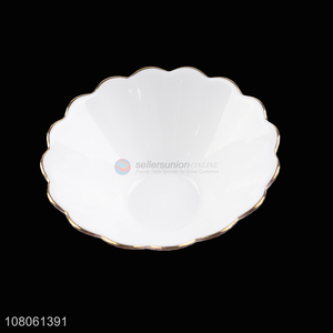 High quality home restaurant hotel opal glass bowl with gold brim