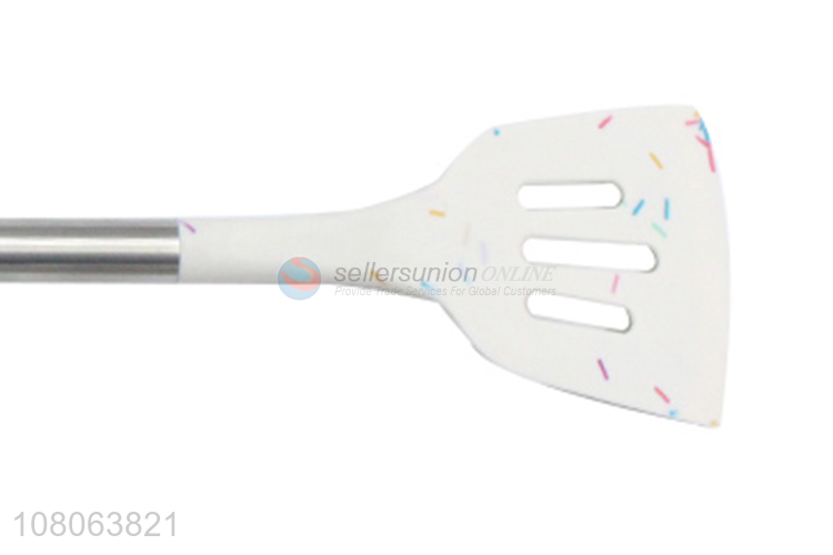 Best price stainless steel handle silicone slotted spatula