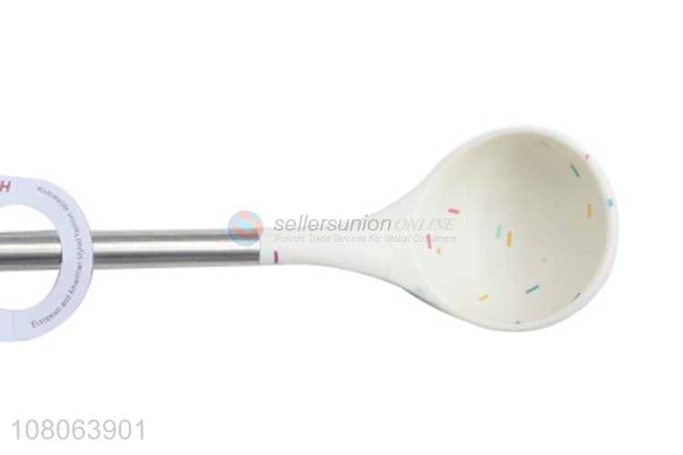 China factory silicone soup ladle with stainless steel handle