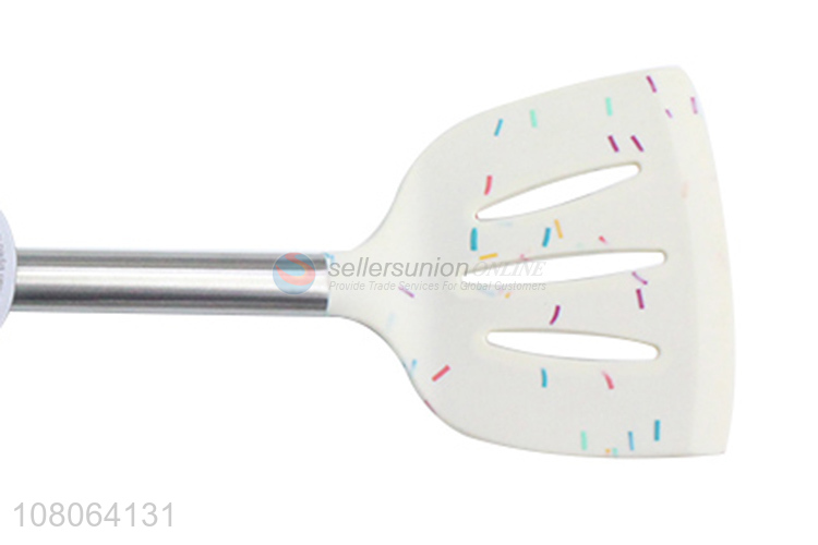 Low price silicone reusable slotted spatula for cooking