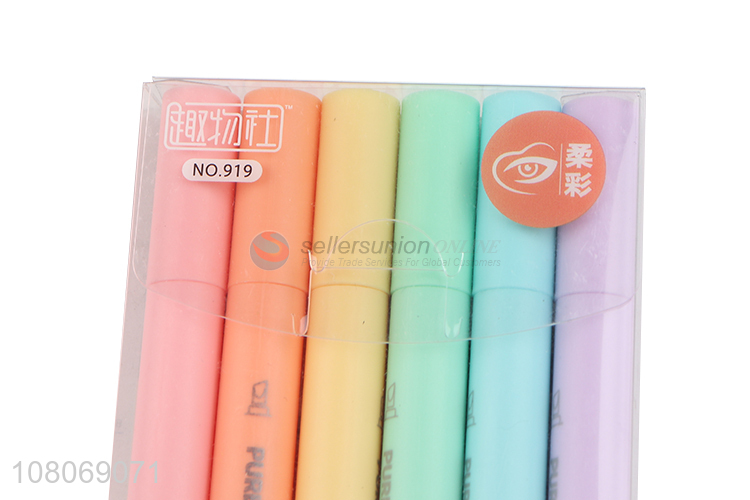 New products 6colors non-toxic kids highlighter pen