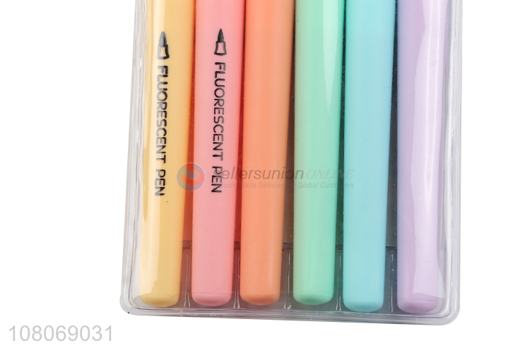 Factory price eco-friendly 6colors highlighters pens