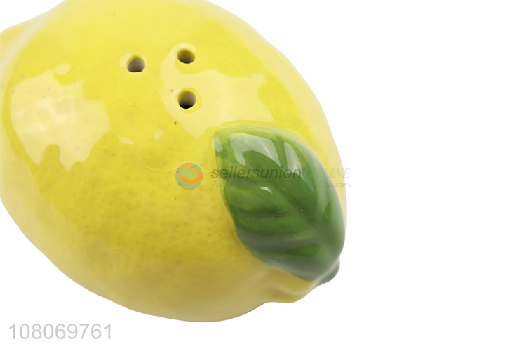 Good quality novelty lemon shape ceramic salt and pepper shaker