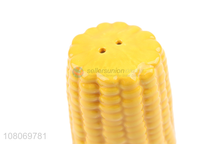 Factory price corn shape ceramic salt and pepper shaker spice tool