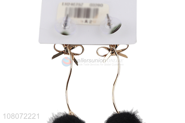 Factory direct sale plush ball ear pendants earrings wholesale