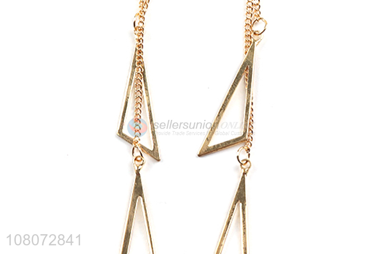 Best price triangle pendant metal earrings women jewelry