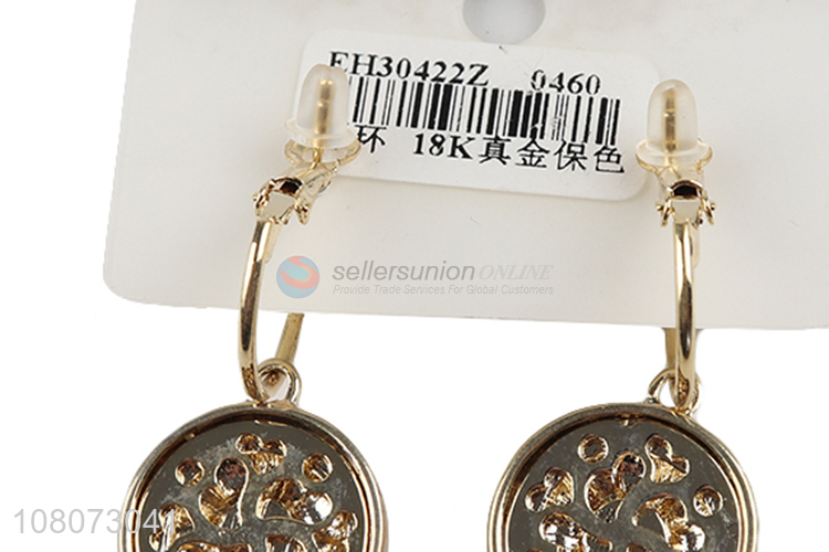 Yiwu wholesale round pendant fashion jewelry earrings for women