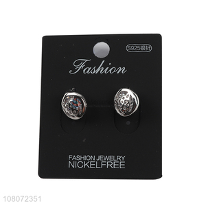 Yiwu wholesale silver fashion ear stud earrings for girls