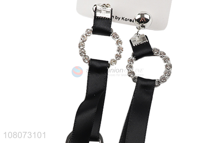 Best selling black ribbon pendant fashion girls earrings