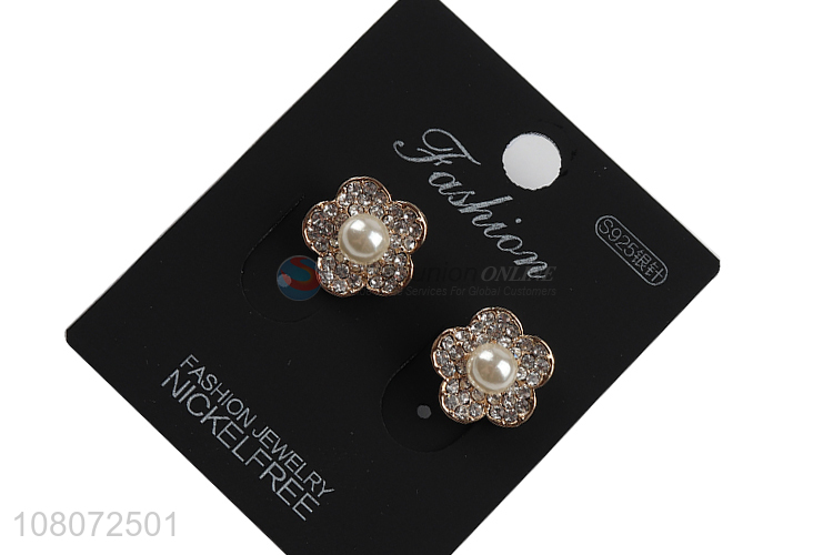 Cheap price fashion flower shape ear stud earrings