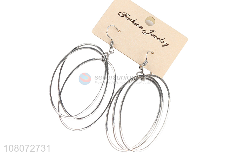 Best selling silver hollow circle fashion earrings