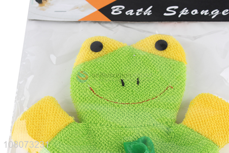 China supplier green frog bath gloves household children bath towel