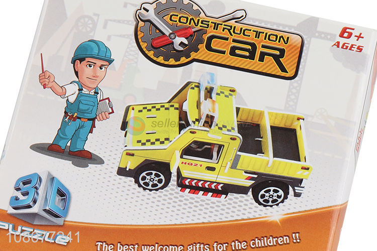 Good quality 3D construction car puzzle kids DIY educational puzzle