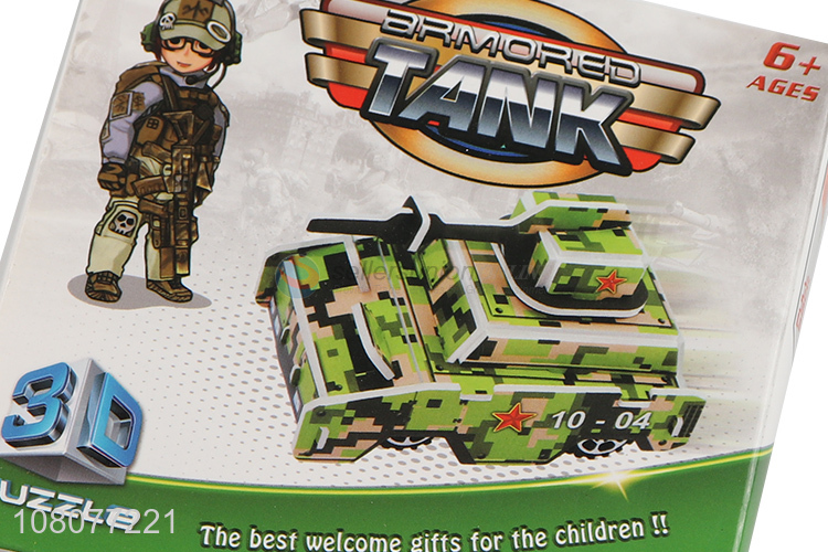 Private label DIY puzzle toy 3D armored tank puzzle kids puzzles age 6+