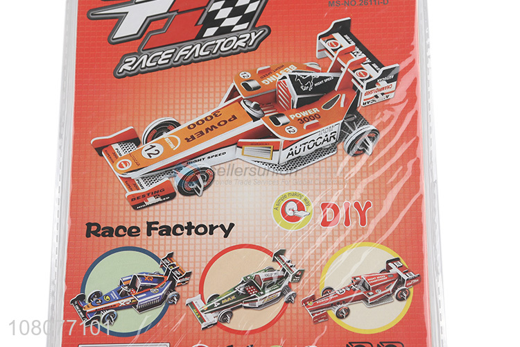 New arrival educational toy for kids DIY 3D racing car jiagsaw puzzle