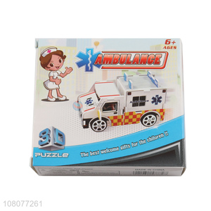 New design 3D ambulance puzzle kids intelligent puzzle for age 6+