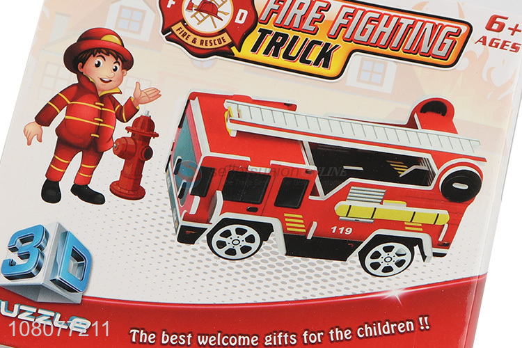 New arrival educational 3D puzzle DIY fire fighting truck puzzle for kids