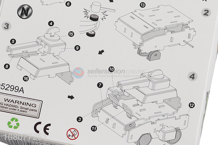 Factory supply 3D armored tank puzzle children boys intelligent puzzle