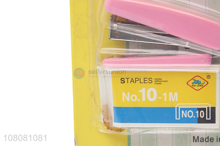 Hot selling office supplies 10# stapler and staples set, 15 sheet capacity